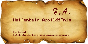 Helfenbein Apollónia névjegykártya
